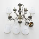 Lindby Finnick chandelier, five-bulb, brass