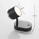 Lindby Marrie LED spot with switch, black
