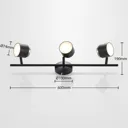 Lindby Marrie LED spotlight, black, 3-bulb, rod