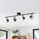 Lindby Marrie LED spotlight, black, 4-bulb