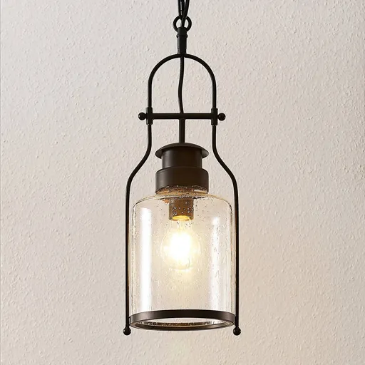 Lindby Rozalie hanging lamp, lantern, black