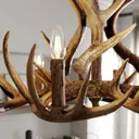 Lindby Fibi hanging light, antlers, brown