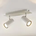 Lindby Joffrey ceiling spotlight, 2-bulb, white