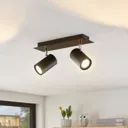 Lindby Joffrey ceiling spotlight, 2-bulb, black