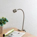 Lindby Djamila LED clip-on light, nickel satin