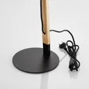 Lindby Tetja table lamp with a wooden rod, black