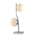 Lindby Avalyn table lamp, white, satin nickel