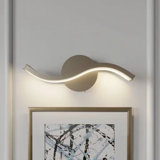 Lucande Mairia LED wall light, wave shape