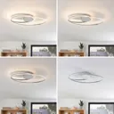 Lindby Xenias LED ceiling light chrome, 49 x 30 cm