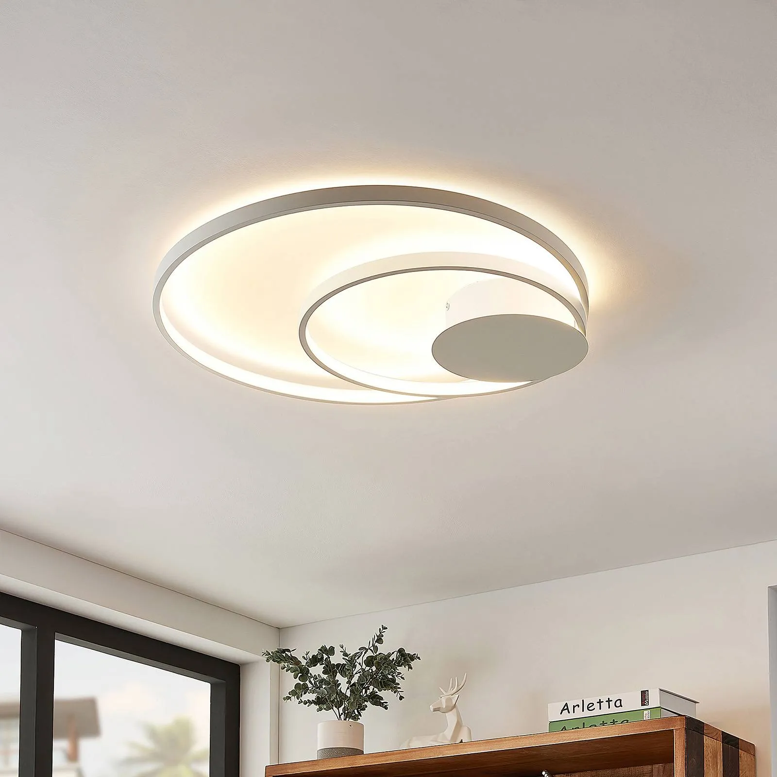 Lindby Nerwin LED ceiling light, round, white