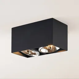 Arcchio Jarle ceiling light, two-bulb black