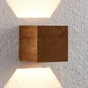 Lindby Benicio wooden LED wall light angular 11 cm