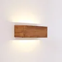 Lindby Benicio wooden LED wall light angular 37 cm