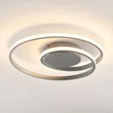 Lindby Kyron LED ceiling lamp, titanium silver
