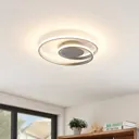 Lindby Kyron LED ceiling lamp, titanium silver