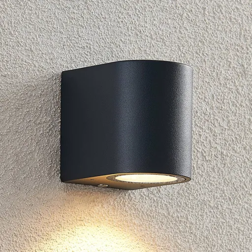 ELC Fijona LED outdoor wall lamp, round, 8.1 cm