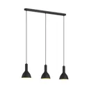 Arcchio Cosmina hanging lamp, 3-bulb long black