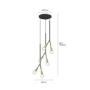 Lucande Carlea hanging lamp 6-bulb black and brass