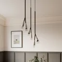 Lucande Carlea hanging lamp 6-bulb black/nickel