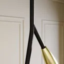 Lucande Carlea hanging lamp 8-bulb black and brass