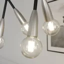 Lucande Carlea hanging lamp 8-bulb black/nickel