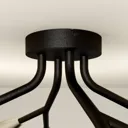 Lucande Carlea ceiling lamp 8-bulb black/nickel