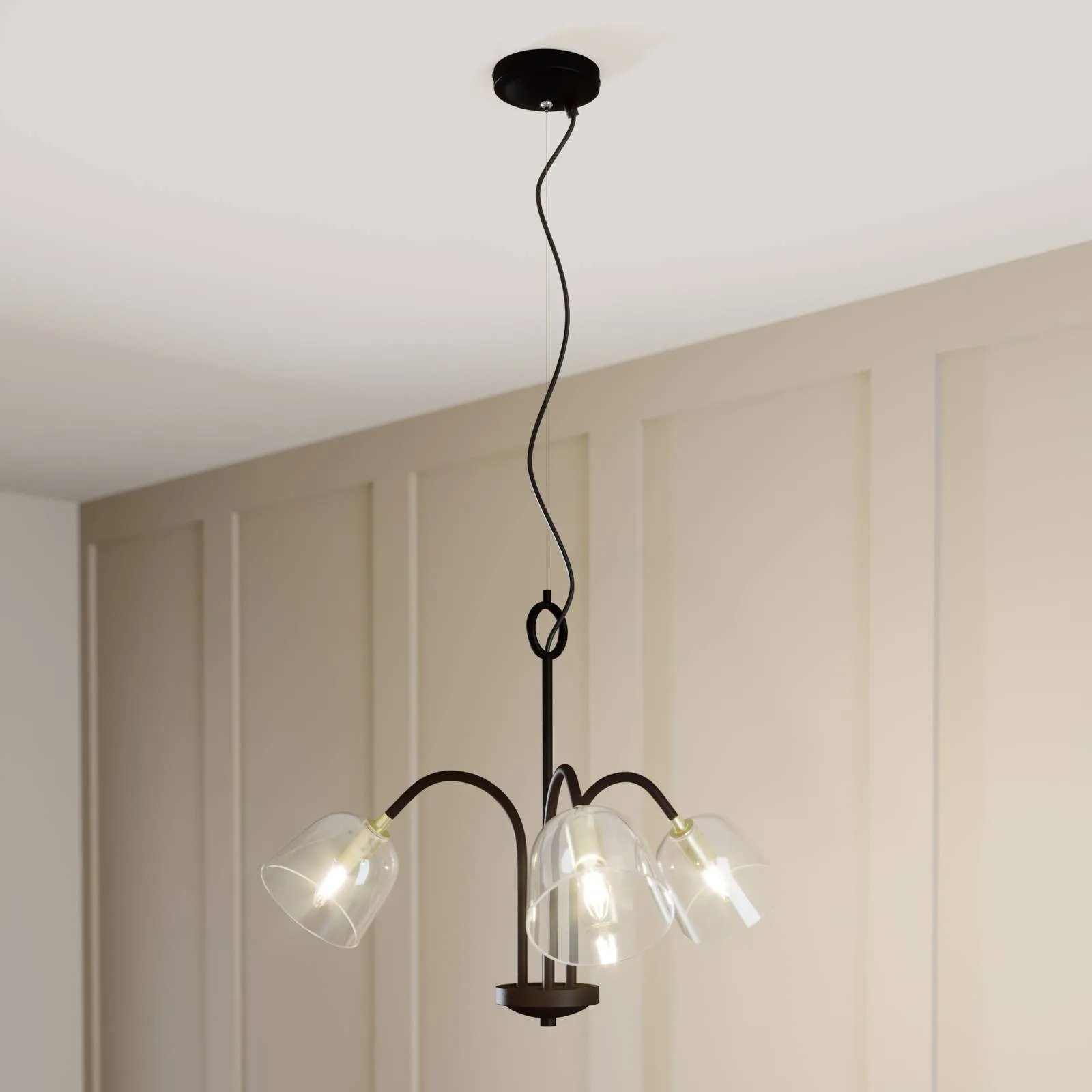 Lucande Anjita hanging light, 3-bulb