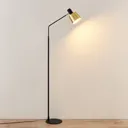 Lindby Vlada floor lamp for reading, brass, black