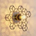 Lucande Alexaru wall light, honeycomb, black