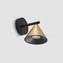 Lucande Kartio wall light, 1-bulb, brass