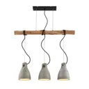 Lindby Grima hanging light made of concrete 3-bulb