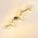 Lucande Alexaru ceiling light, 6-bulb, gold, long