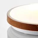 Lindby Mendosa LED ceiling light, wood look, round
