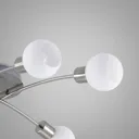 Lindby Agmar LED ceiling light, nickel, 6-bulb