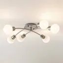 Lindby Agmar LED ceiling light, nickel, 6-bulb