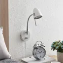 Lindby Heyko LED wall light with a plug, dimmable