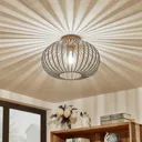Lindby Nahele ceiling light with a cage lampshade