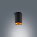 Arcchio Hinka ceiling light, round, 14 cm, black