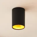 Arcchio Hinka ceiling light, round, 14 cm, black