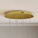 Lucande Hayley LED hanging lamp, 9-bulb, gold