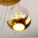 Lucande Hayley LED hanging lamp, 9-bulb, gold
