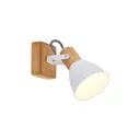 Lindby Merela downlight, wood and metal, 1-bulb