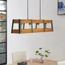 Lindby Gudula hanging light, wooden lampshade