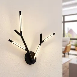 Lucande Cuerno LED wall light in black and white