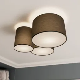 Lindby Laurenz ceiling lamp, 3-bulb, grey