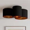 Lindby Laurenz ceiling lamp 3-bulb, black and gold