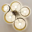Lindby Laurenz ceiling lamp 5-bulb 83cm black/gold