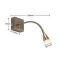 Lindby Jolka LED reading light, antique brass