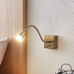 Lindby Jolka LED reading light, antique brass