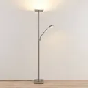 Lindby Sumani LED floor lamp, angular, nickel